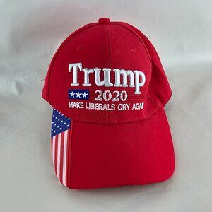 Trump 2020 Make Liberals Cry Again Red Embroidered Hat Cap US Flag American